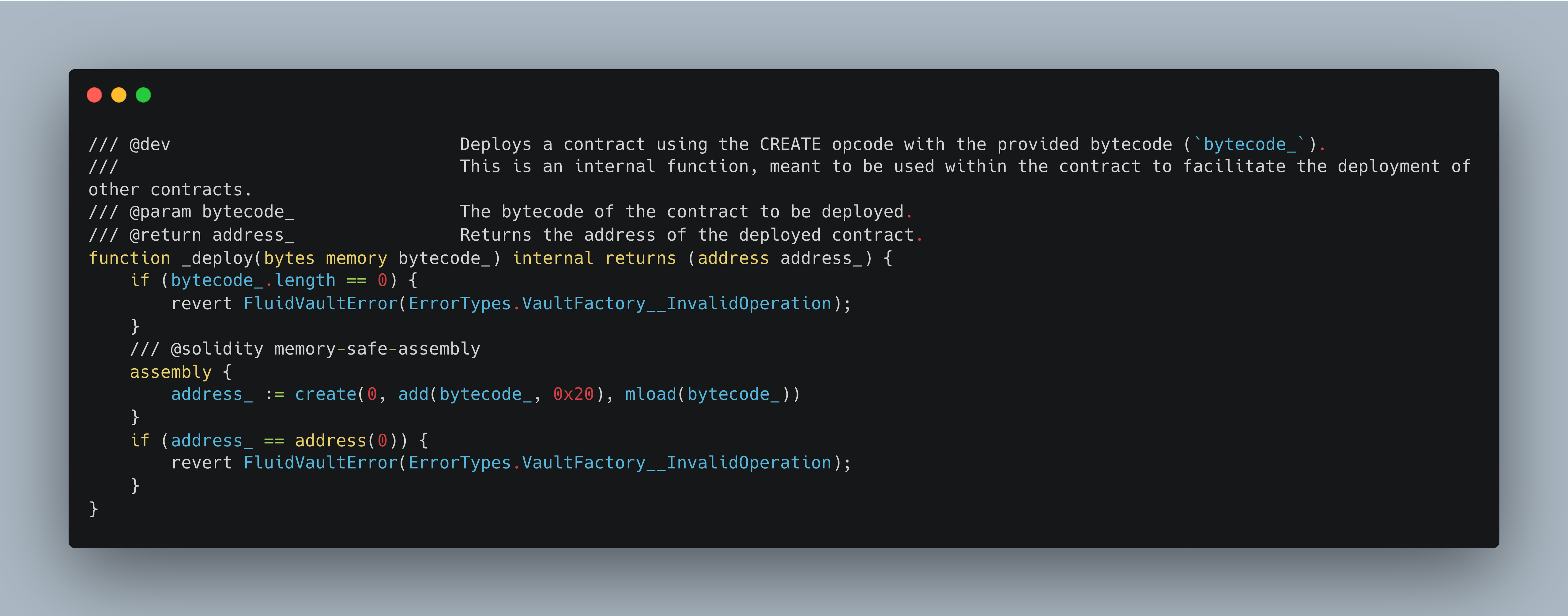 Vault protocol